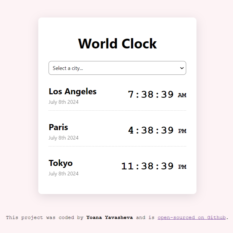 World clock app